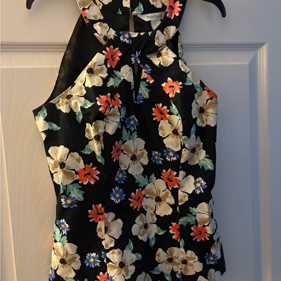 White House Black Market Tops - White House Black Market Sleeveless Floral Halter Blouse